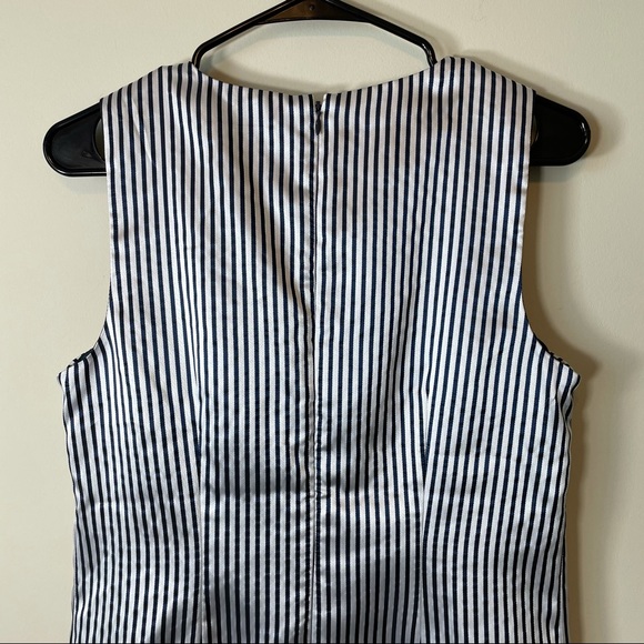 SOLDBanana Republic White & Navy Striped Bow Dress - Picture 5 of 10